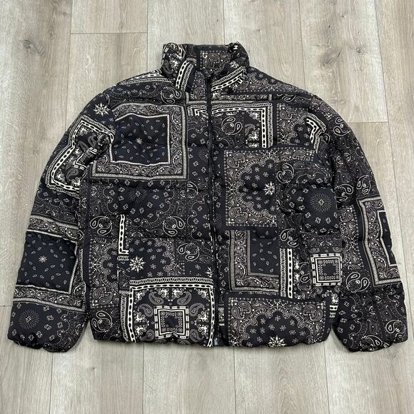 maison article puffer jacket bandana black white size Large L B2 - Picture 1 of 7
